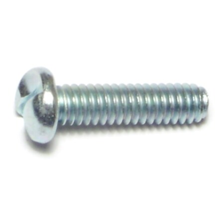 Midwest Fastener 1/4"-20 x 1 in Slotted Round Machine Screw, Zinc Plated Steel, 20 PK 70953